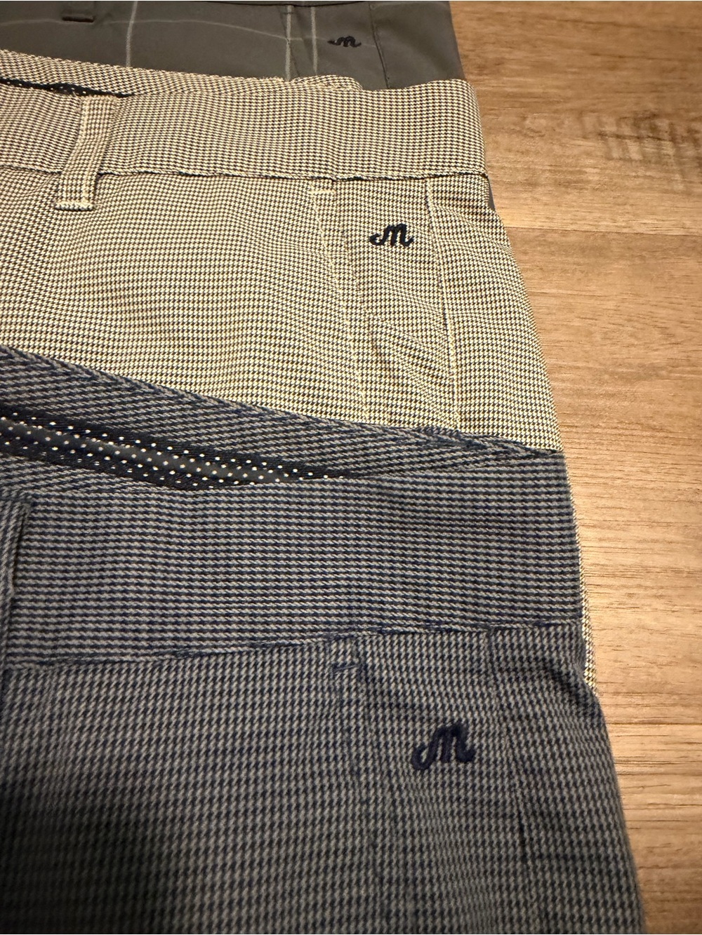 Bonobos Maide Golf Pants Mens 33x32 Herringbone Plaid Gray Stretch Ankle Zip 3pk - Picture 3 of 14